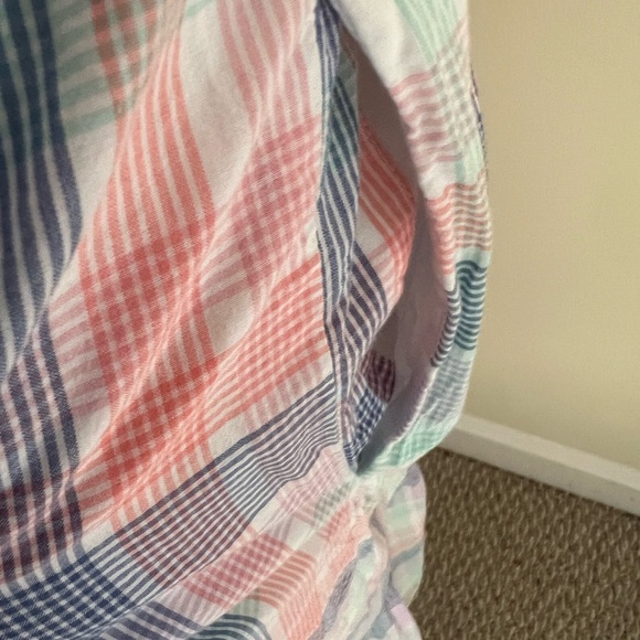 J. Crew Pastel Plaid Sleeveless MIDI Dress Smocked LG Spring Beach Cruise - Picture 5 of 8